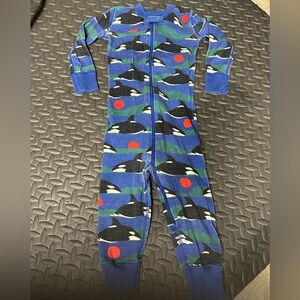 Hanna Andersson Blue and Black Footies One Piece